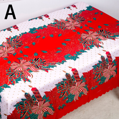 

〖Follure〗Christmas Polyester Printed Tablecloth Christmas Table Antifouling Tablecloth