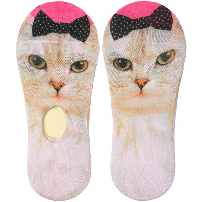 

New Women Casual Low Cut Socks Lovely Animal Print Breathable Non-Slip Design No-Show Liner Invisible Socks