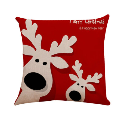 

Tailored Xmas Cotton Pillow Case Linen Cushion Cover Merry Christmas Home Decoration