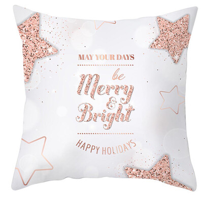 

LIANGchueng Cushion Covers Christmas Peach-skin Throw Pillowcases for Couch Living Room Sofa Bed 45cm x 45cm18x18 Inches