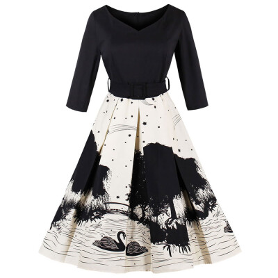 

Vintage V Neck Pinup Dress