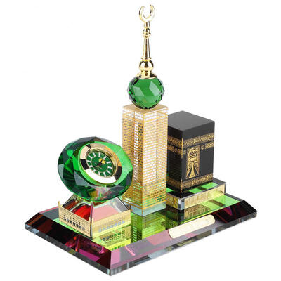 

Greensen Muslim Kaaba Clock Tower Model Islamic Architecture Handicrafts Souvenirs Home Desktop Decor