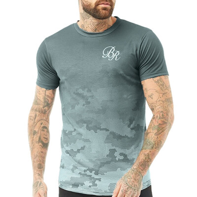 

Toponeto Mens Summer Letter Print Slim Fit Round-Neck Short Sleeve Top Shirt Blouse