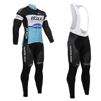 

2018 pro team Quick step winter thermal fleece cycling jersey bicycle clothing set ropa ciclismo invierno bike jersey bib pants