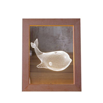 

Toponeto 1 Pcs LED Night Light Decorative Creative 3D Light Frame Photo Frame for Bedroom