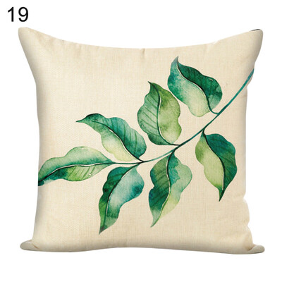 

45x45cm Green Leaf Square Throw Pillow Case Cushion Cover Sofa Bed Car Decor