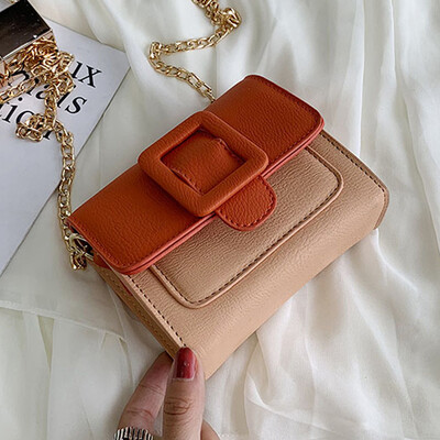 

Women 2019 spring&summer new contrast color casual fashion Joker shoulder slung nifty western style small square bag