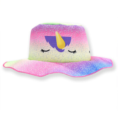 

Shiny Holographic Bucket Hat Unicorn Rave Festival Sun Kids Rainbow Party Hats