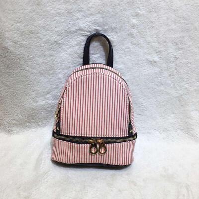 

13 Inch Stylish Plaid Striped Backpack Fashion Zipper Travel Bag