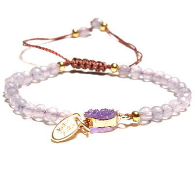 

Fashion Natural Stone Crystal Rose Quartz Amethyst Gemstone Beads Bracelet