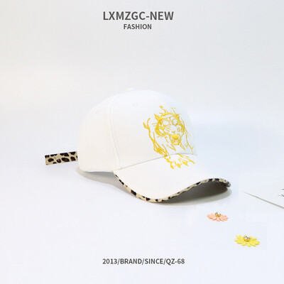 

2019 New hat leopard print tiger head embroidered baseball cap outdoor sunscreen cap male&female duck tongue cap