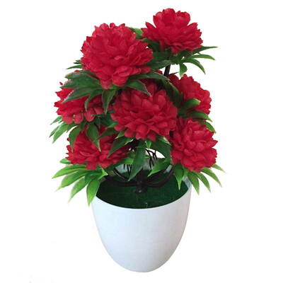 

1Pc Artificial Chrysanthemum Bonsai Potted Plant Landscape Home Floral Decor