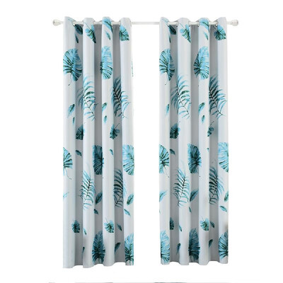 

Blackout Curtains Tropical Plants Printing Thermal Insulating Room Darkening Curtains for Living Room 39"X98"