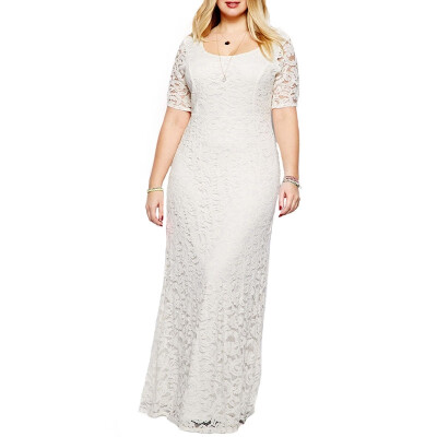 

Elegant Short Sleeve Lace Party Dress