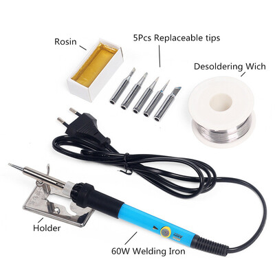 

〖Follure〗60W Electric Soldering Iron Welding Tool Kit Solder Wire Tweezers Set 220V
