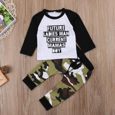 

Kids Baby Boys Children Clothes Camo T shirt Top Long Pants Leggings Outfits Set