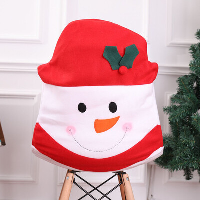 

1 Pcs Cute Christmas Seat Cover Chair Cover Chair Back Snowman Dinner Home Christmas Decor