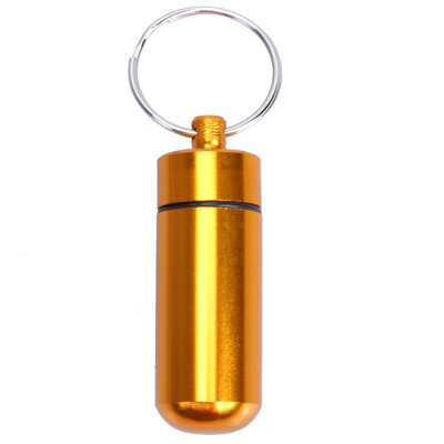 

Waterproof Sealing Aluminum Alloy Pill Box Drug Holder Keychain Container