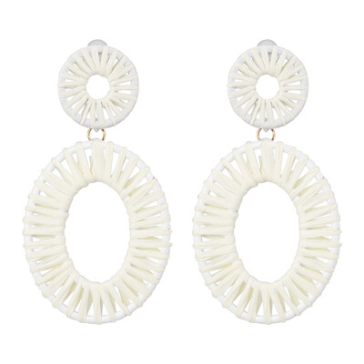 

Korean Summer Geometric Hollow Circle Square Drop Earrings for Women Big Round Handmade Bohemian Party Beach Jewelry
