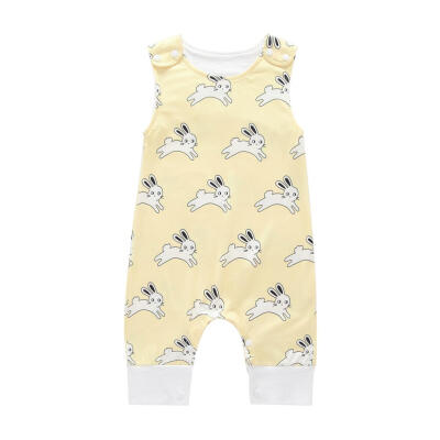 

Kids Baby Girl Boy Bodysuit Cartoon Rabbits Rompers Jumpsuit Summer Outfits