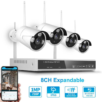 

XF-1604M 8CH NVR4 Cameras Wireless NVR Kit Security Surveillance System 10MP 720P HD WIFI Home Security Camera Monitor Night Vis