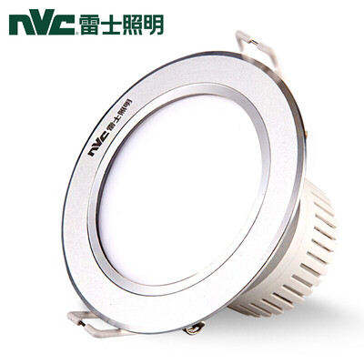 

NVC NVC lighting LED three-speed dimming downlight ceiling light background decorative lights bulls eye lamp metal aluminum sand silver 3 watt opening 75-80mm