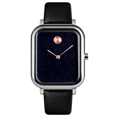 

SKMEI Mens Minimalist Wristwatch Casual Starry Night Analog Watch With Soft Leather Band