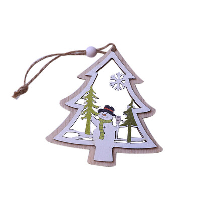 

Toponeto 1PC New Christmas Tree Ornaments Hanging Xmas Tree Party Decor 3D Wooden Pendant