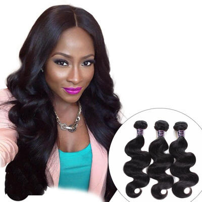 

Indian Human Hair 3 Bundles Body Wave Hair Bundles 300g Natural Color Non Remy 100 Human Hair Extensions
