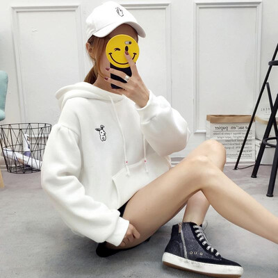 

New Fashion Women Hoodie Hoody Sweatshirts Drawstring Pockets Pullover Hooded Loose Tops BluePinkWhite