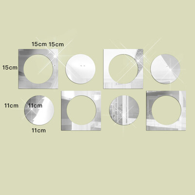 

〖Follure〗8Pcs 3D Mirror Square Acrylic Vinyl Removable Wall Sticker Home Decor Art DIY GD