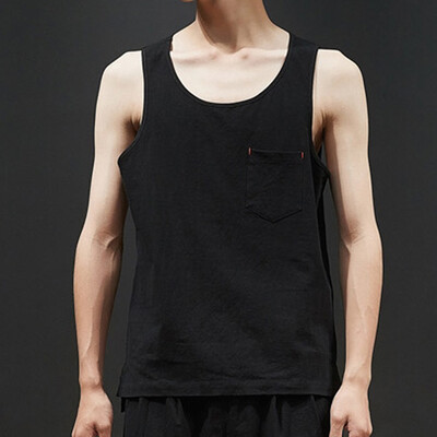 

Toponeto Mens Summer Casual Fashion Pure Color Cotton Linen Sleeveless Vest Top Blouse