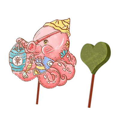 

Catnip Lollipop Covered with Printed Woven Cloth with Polygonum Wand Cat Teeth Toy Snack for Boredom