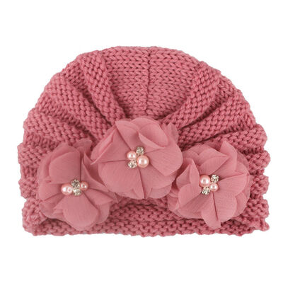 

Cute Newborn Toddler Infant Baby Girl Flower Soft Cotton Hospital Cap Beanie Hat