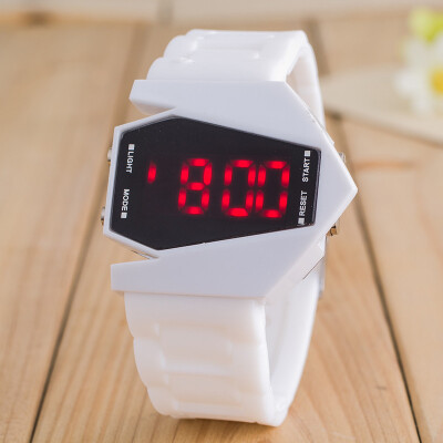 

Personality fashion multi-function LED watch macarons men&women luminous table Korean version of the aircraft head s