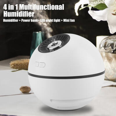 

USB Rechargeable Humidifier300ml USB Rechargeable Multifunctional Humidifier Fan Power Bank Night Light