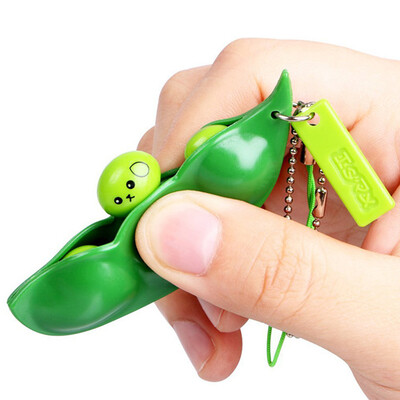 

Soybean Pea Bean Key Chain Phone Charm Stress Relieve Funny Extrusion Key Chain
