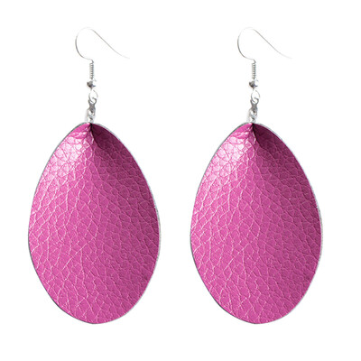 

Women Faux Leather Water Drop Jewelry Party Club Hook Earrings Birthday Gift