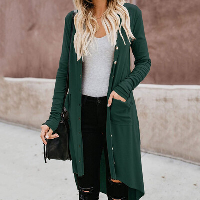 

Toponeto Women Long Sleeve Solid Color Snap Button Down Knit Ribbed Cardigans Outwear