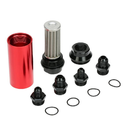 

Universal 44mm Car Fuel Filter Anodized Aluminum Inlet Outlet Flow Filter with AN6 AN8 Adaptor