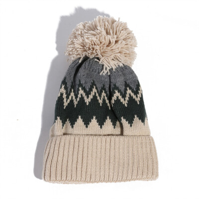 

Hat lady autumn winter Korean version wool ball knitting hat winter plus velvet to keep warm wool cap student outdoor cap man