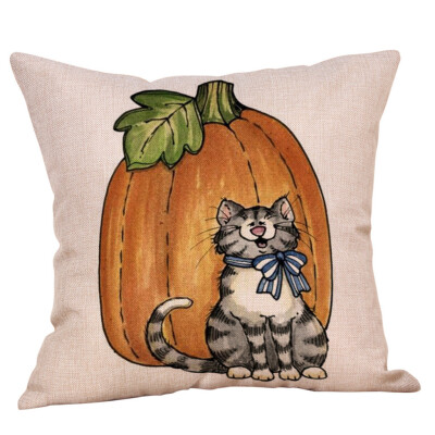 

〖Follure〗Fall Halloween Pumpkin Pillow Case Waist Throw Cushion Cover Sofa Home Decor