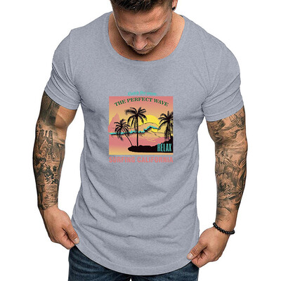 

Toponeto Men Fashion Solid Printing Style Cotton Design T-shirt Casual Shirts Tops Blouse