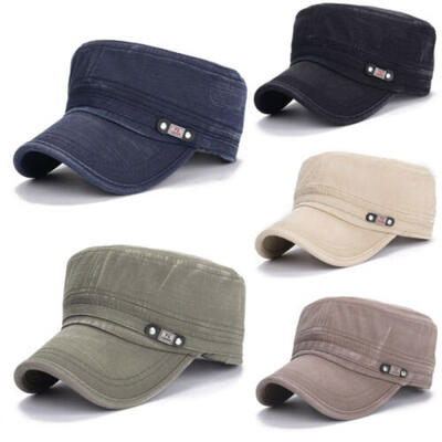 

Mens Womens Sun Hat Army Military Cap Cadet Patrol Adjustable Plain Castr US