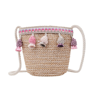 

Tailored Fashion Childrens Shoulder Messenger Weaving Bag Coin Purse Pack For Child