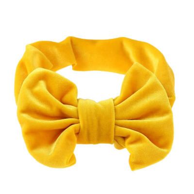 

Cute Pleuche Baby Headband Solid Color Headwear Bowknot Performance Hairpin