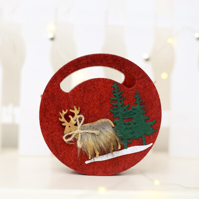 

Tailored Christmas Felt Candy Bag Portable Christmas Elk Pattern Gift Home Decor Pouch