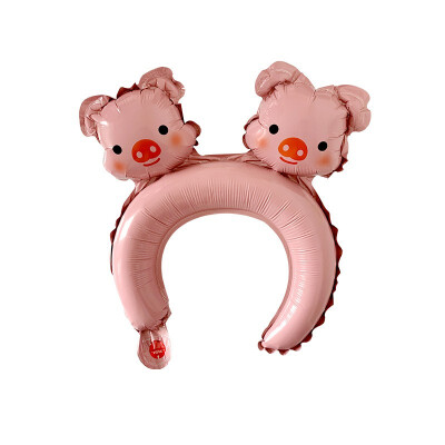 

FUNNYBUNNY 10PCS Small Gift Styling Headdress Aluminum Balloon Bear Bunny Ears Headband Delivery Animal Balloon Valentines Day