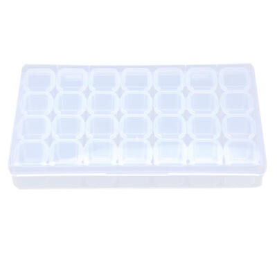 

Plastic 28 Slots Nail Art Tools Jewelry Storage Box Case Organizer Beads
