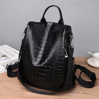 

Tailored Fashion Lady Crocodile Pattern Large Capacity Casual Versatile Shoulder Handbag